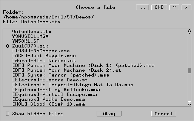 Hatari's GUI - the fileselector