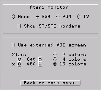 Hatari's GUI - the Atari monitor dialog